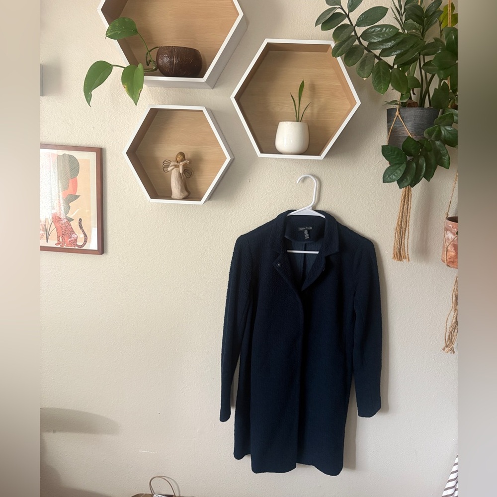 Eileen Fisher Navy Button Up Jacket